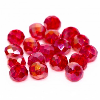 Бусины рондели 6*4мм, красный прозрачный